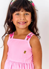 VESTIDO DOCE DE MORANGUINHO ALPHABETO ROSA