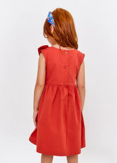 VESTIDO ENTRE FLORES ALPHABETO LARANJA