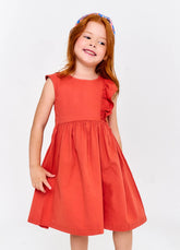 VESTIDO ENTRE FLORES ALPHABETO LARANJA