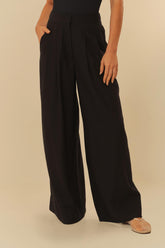 CALCA FEM PREGAS BOLSO ALFAIATARIA PRETO