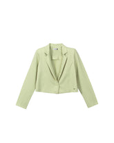 BLAZER FEM ML CURTO TECIDO PLANO CREPE VERDE CLARO