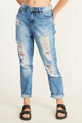 CALCA JEANS FEM MOM AEROPOSTALE BLUE JEANS