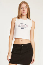 BLUSA CROPPED MC FEM AEROPOSTALE OFF WHITE