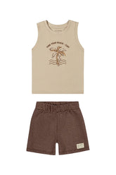 CONJ MAS REGATA COQ E BERM MLR MOULINE KHAKI ESCURO