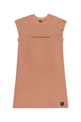 VESTIDO FEM JUV MLT CRAFT FOLLOW YOUR MARROM CLARO