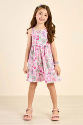 VESTIDO ALCA ELAST EST BORBOLETAS LILAS CLARO