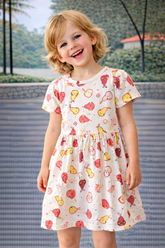 VESTIDO MC COTTON EST PERAS OFF WHITE