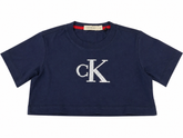 BLUSA MC CKJ KIDS LOGO PAETE MARINHO