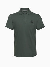 POLO CKJ MASC MC LOGO RE ISSUE PEITO VERDE MEDIO