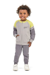 CONJ MAS JAQUETA ZIP CONNECT E CALCA MLT CINZA CLARO