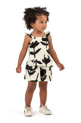 CONJ FEM REG BAB SHORT FLAME EST FLORES BRANCO