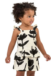 CONJ FEM REG BAB SHORT FLAME EST FLORES BRANCO