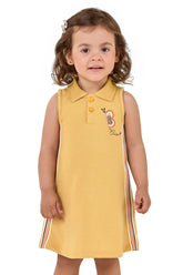 VESTIDO POLO MLT LINHO ELAST LATERAIS MOSTARDA