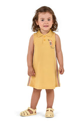 VESTIDO POLO MLT LINHO ELAST LATERAIS MOSTARDA
