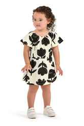 VESTIDO MC MALHA FLAME EST FLORES BRANCO