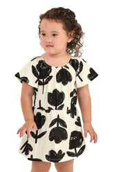 VESTIDO MC MALHA FLAME EST FLORES BRANCO