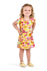 VESTIDO MC MALHA EST FLOR SOL BEACH AMARELO