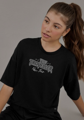 BLUSA CROPPED JUV MALHA THE TRAVELLER PRETO