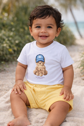 CONJ MAS BB CAM BODY URSOS BONE BERM PIQ BRANCO/AMARELO