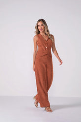 COLETE FEM VELUDO COTELE TERRACOTA