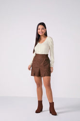 SHORT FEM EM COURINO CHOCOLATE