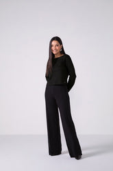 BLUSAO FEM ML MOLETOM PONTO ROMA PRETO