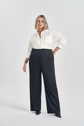 CAMISA FEM ML OVERSIZED EM PLANO CETIM OFF WHITE