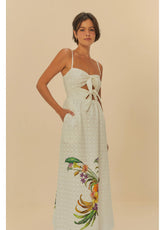 VESTIDO LAISE PASSARO EM FLOR BRANCO