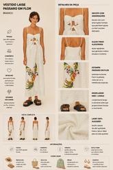 VESTIDO LAISE PASSARO EM FLOR BRANCO
