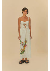 VESTIDO LAISE PASSARO EM FLOR BRANCO