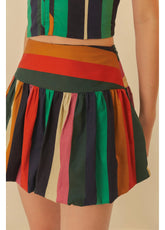 SHORT SAIA BALONE LISTRA ONDA DE COR DIVERSAS