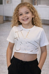 BLUSA FEM CKJ KIDS LOGO FOIL OFF WHITE