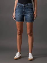 BERMUDA CKJ FEM JEANS MEIO COXA AZUL MEDIO