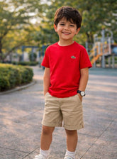 CAMISETA MASC KIDS MC LACOSTE VERMELHO ZBG
