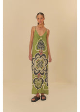 VESTIDO GRAFICO MISTICO VERDE