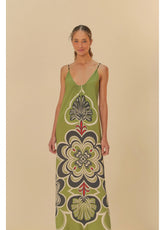 VESTIDO GRAFICO MISTICO VERDE