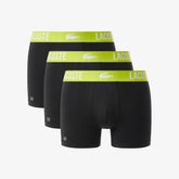 KIT 03 CUECAS BOXER CURTA LACOSTE PRETO/LIMA 9Y2