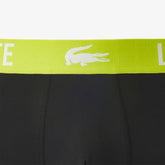 KIT 03 CUECAS BOXER CURTA LACOSTE PRETO/LIMA 9Y2