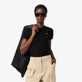 BLUSA MC FEM CANELADA LACOSTE PRETO