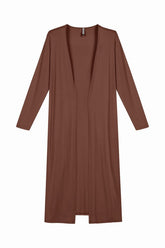 CARDIGAN FEM LONGO CREPE DE VISCOSE CHOCOLATE