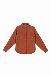 CAMISA FEM ML EM VELUDO COTELE MARROM CLARO