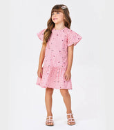 VESTIDO MC POPELINE XADREZ ROSA