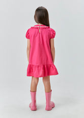 VESTIDO MC TRICOLINE DETALHE DE RENDA ROSA