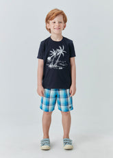 CONJ MAS CAM EST E BERM SARJA XADREZ AZUL CLARO/MARINHO