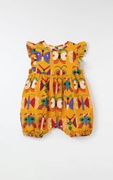 MACAQUINHO FEM BEBE MALHA BORBOCOSMO AMARELO MOSTARDA