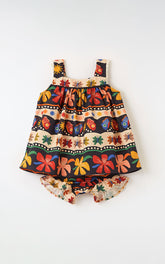 VESTIDO E CALCINHA BB FLOR COSMICA MINI ESTAMPADO