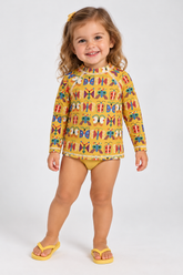BLUSA PROTECAO UV FEM BORBOCOSMO AMARELO MOSTARDA
