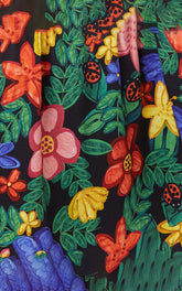 VESTIDO MALHA RAMO DE FLOR FABULA PRETO