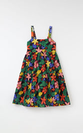 VESTIDO MALHA RAMO DE FLOR FABULA PRETO