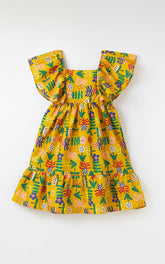 VESTIDO FLORINDO FABULA AMARELO MOSTARDA